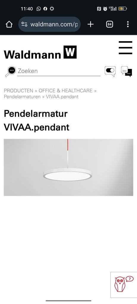 Waldmann VIVAA.pendant LED lamp, Ophalen of Verzenden, Nieuw