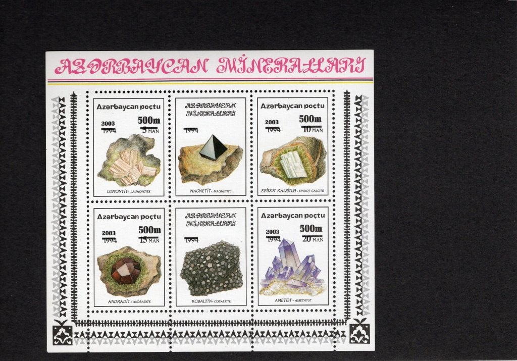 Azerbaidjan, Vel mineralen en edelstenen, Verzenden, Postfris, Overige thema's