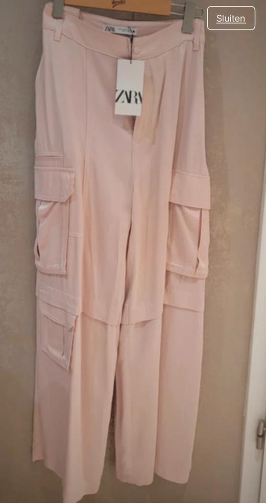 Zara cargo broek silk  roze 36, Ophalen of Verzenden, Zo goed als nieuw, Roze, Maat 36 (S)
