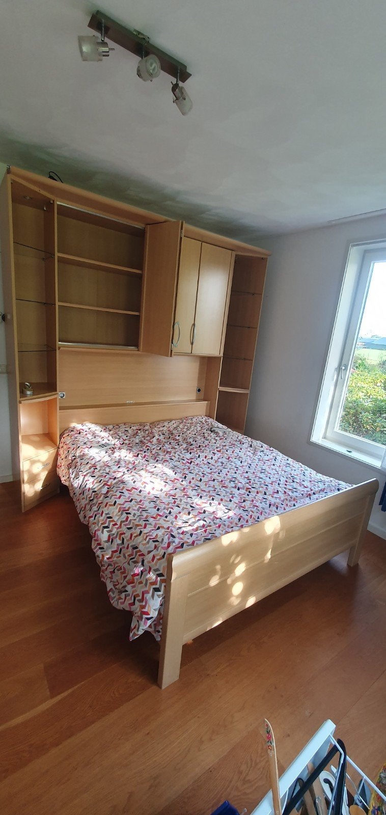 Tweepersoonsbed met elektrische bodem en ombouw en kasten, Ophalen, Overige kleuren, Tweepersoons, Overige maten