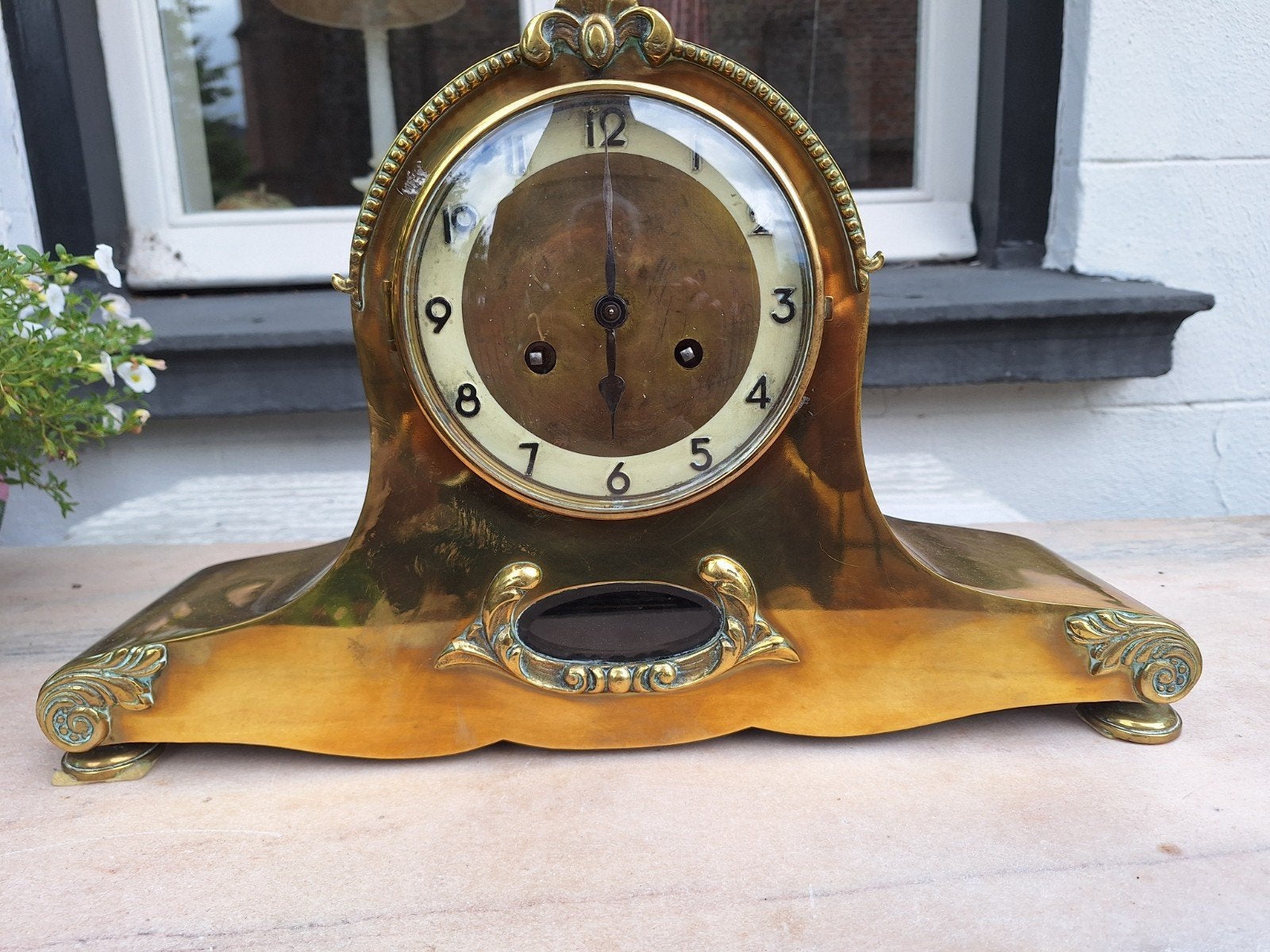 Antieke pendule, ca. 100 jaar oud, loopt niet, Ophalen of Verzenden