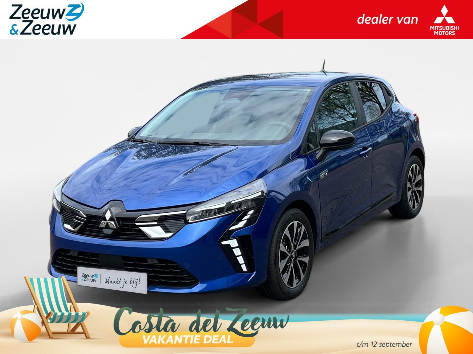 Mitsubishi Colt 1.6 HEV Intense | 4.500 EURO KORTING | NIEUW, Stof, Met garantie (alle), Blauw, Colt