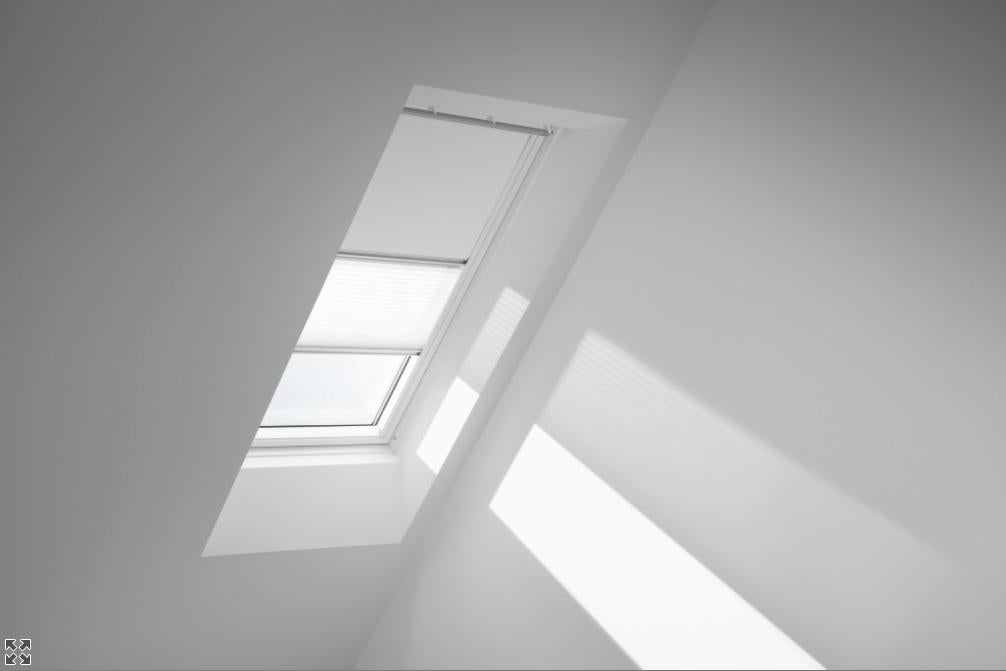 VELUX Duo Rolgordijn (Verduisterend + Plissé) – Nieuw, Ophalen, Minder dan 50 cm, Wit, Nieuw