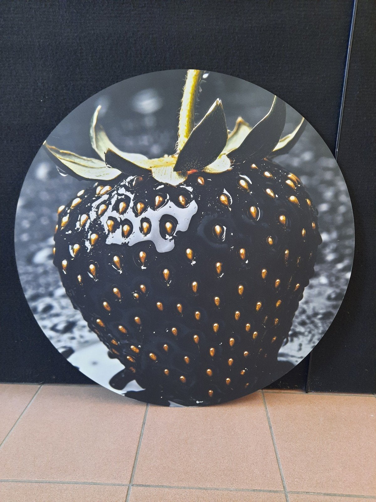 Dibond Schilderij Aardbei Rond 80 cm, Huis en Inrichting, Woonaccessoires | Schilderijen, Tekeningen en Foto's, Ophalen
