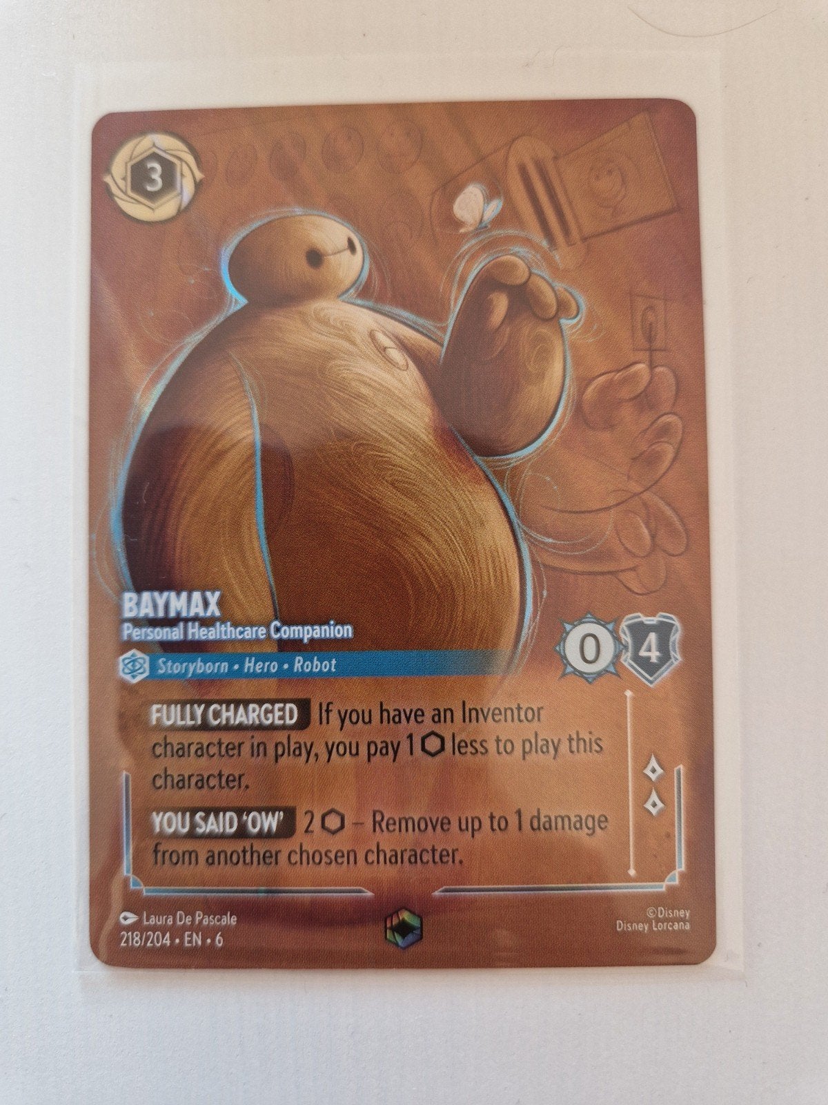 Baymax enchanted disney lorcana, Ophalen of Verzenden, Nieuw, Losse kaart, Foil