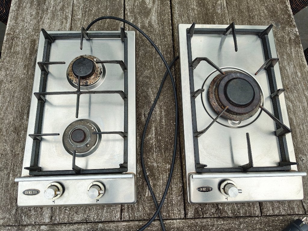 2 x Boretti inbouw gaspit, Witgoed en Apparatuur, Fornuizen, Gebruikt, Inbouw, Gas, 3 kookzones of minder, Minder dan 85 cm, Minder dan 45 cm