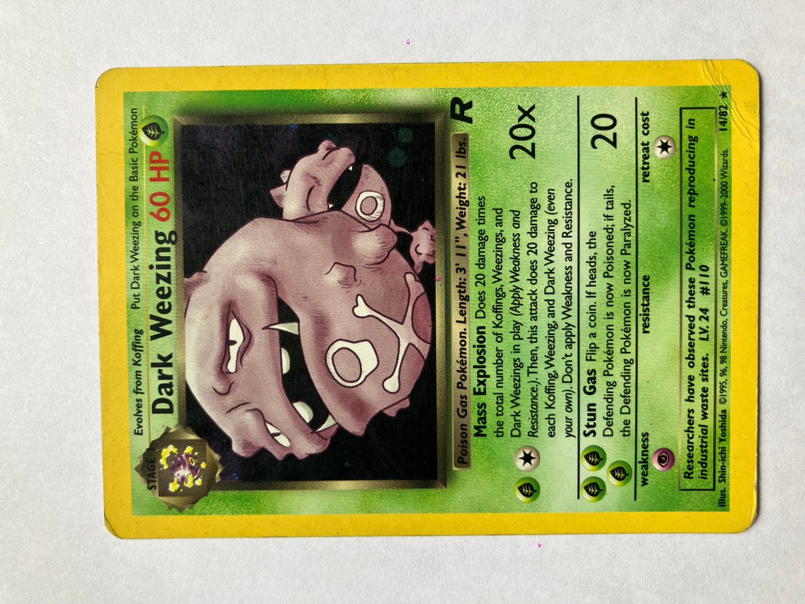 Dark Weezing Holo - Rocket Set Pokémon kaart, Ophalen of Verzenden, Gebruikt