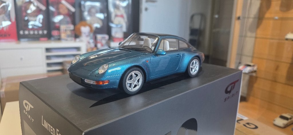 Porsche 911 (993) Targa Turkooisblauw 1/18 Gt-Spirit, Ophalen of Verzenden, Zo goed als nieuw, Auto, Overige merken