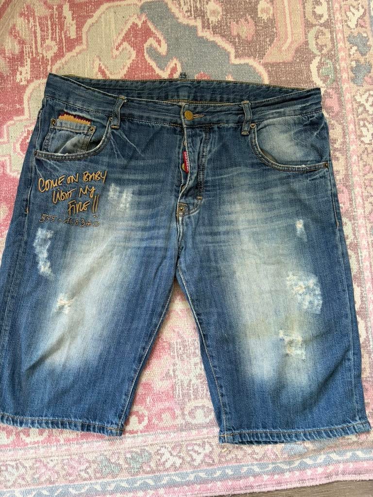 Dsquared2 korte spijkerbroek heren, Ophalen of Verzenden, Gedragen, Blauw, Overige jeansmaten