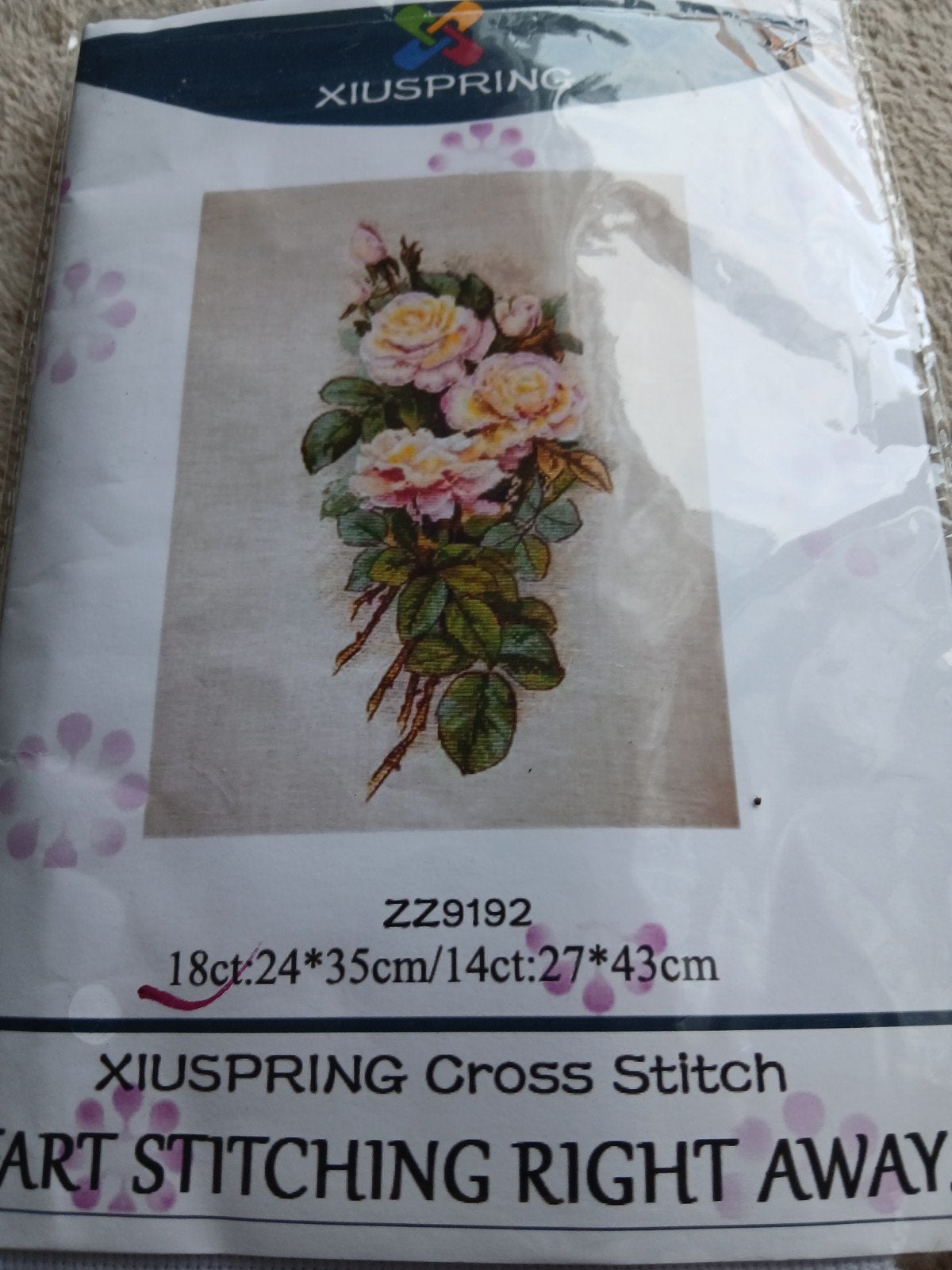 Borduurpakket rozen., Verzenden, Nieuw, Borduurpakket