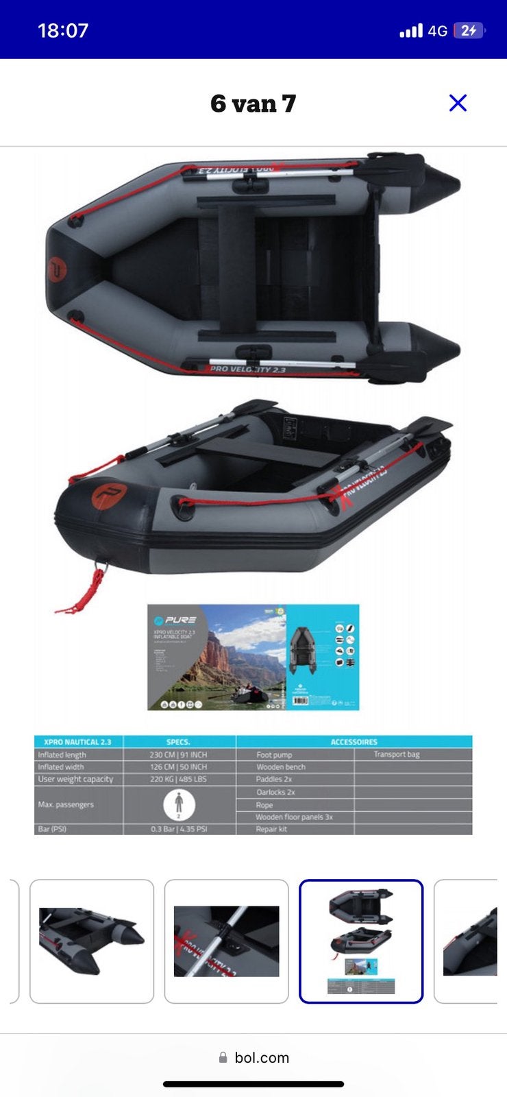Opblaasbare boot XPRO Velocity 2.3 rubberboot nieuw in doos, Ophalen of Verzenden, Zo goed als nieuw, SUP-boards