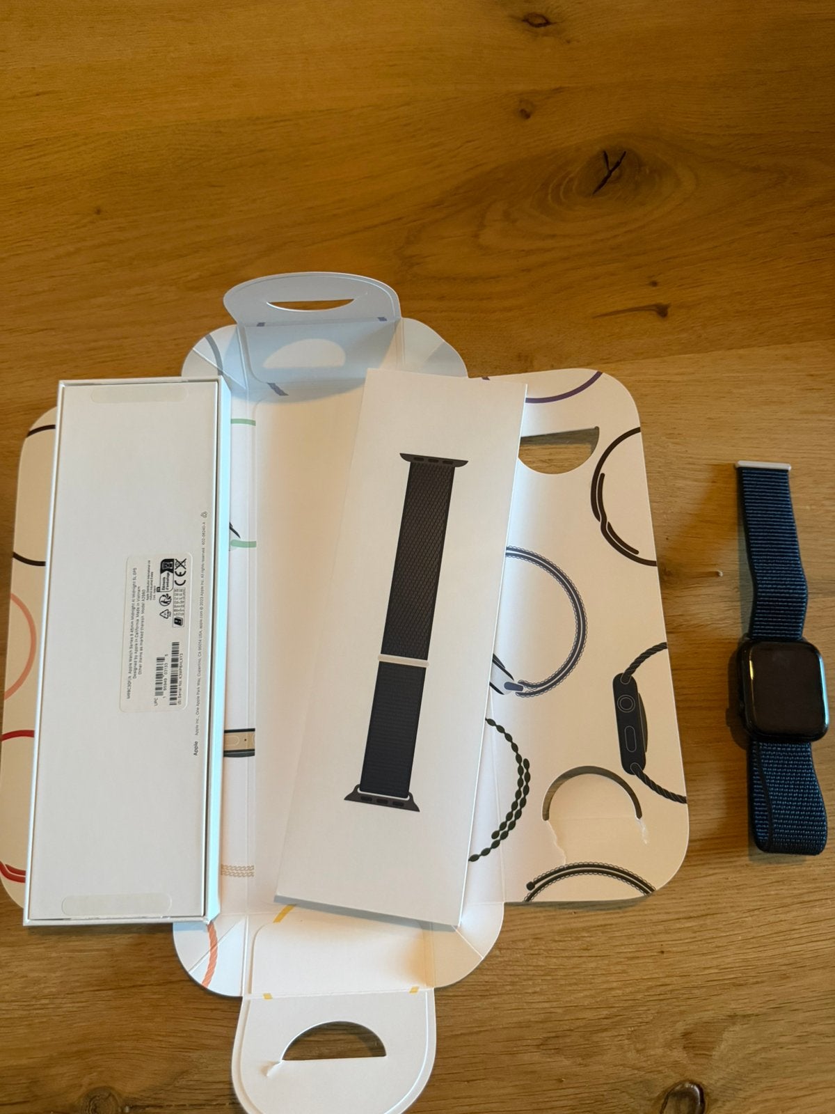 Apple watch series 9 45mm midnight GPS, Blauw, IOS, Ophalen of Verzenden, Zo goed als nieuw