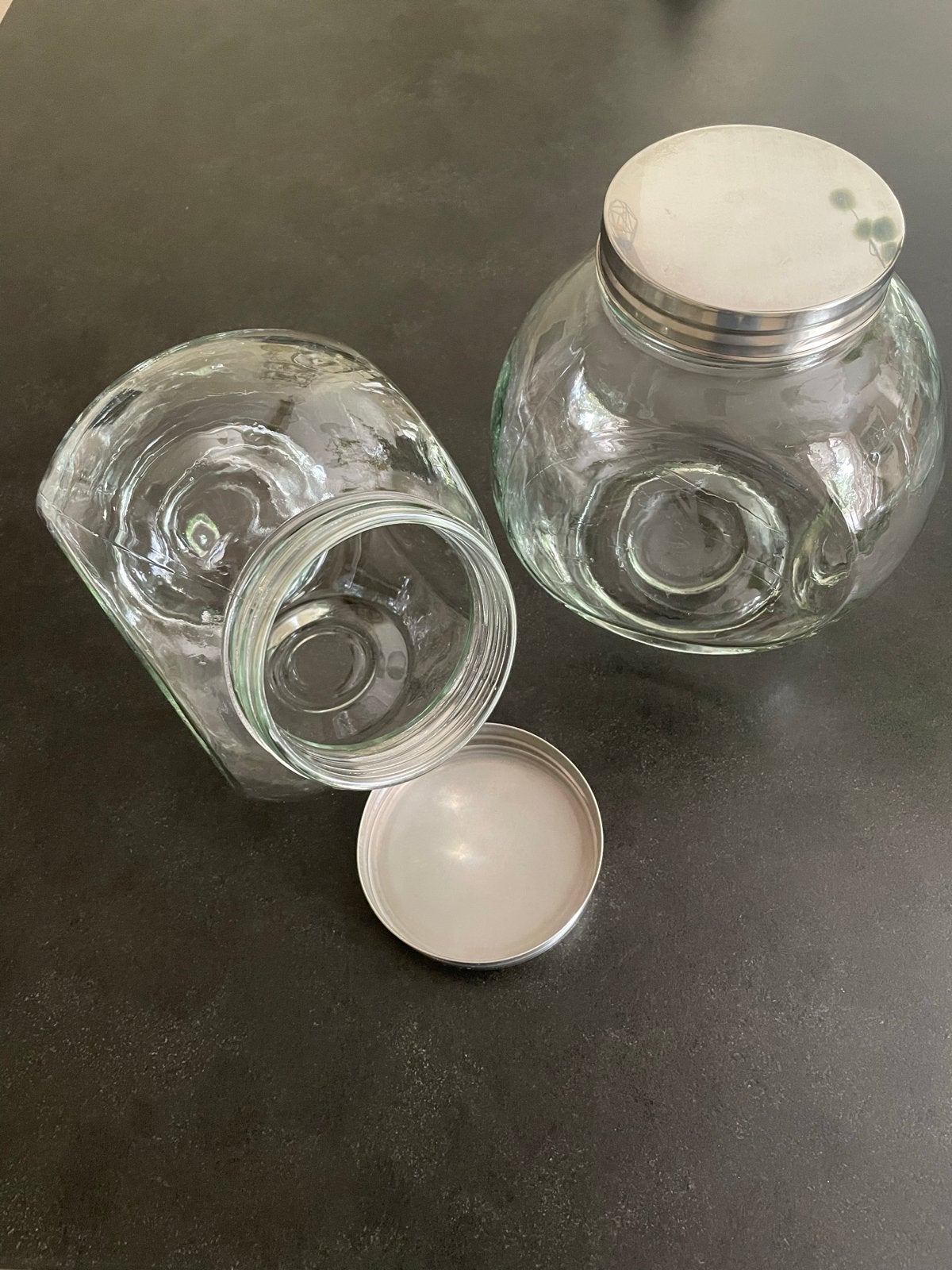 Snoeppotten met schroefdeksel - Set van 2, Ophalen, Gebruikt, Glas, Klassiek