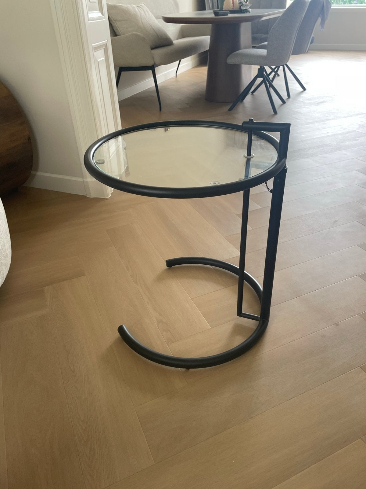 Classicon stijl Eileen glazen bijzettafel vintage, Minder dan 55 cm, Gebruikt, Rond, Glas