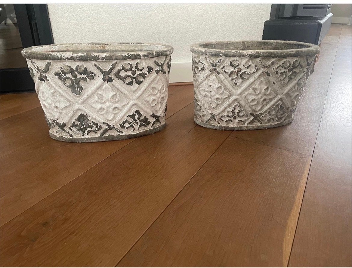 Set van 2 PTMD Bloempotten - 20 cm hoog, Overige materialen, Gebruikt, Binnen, Minder dan 40 cm