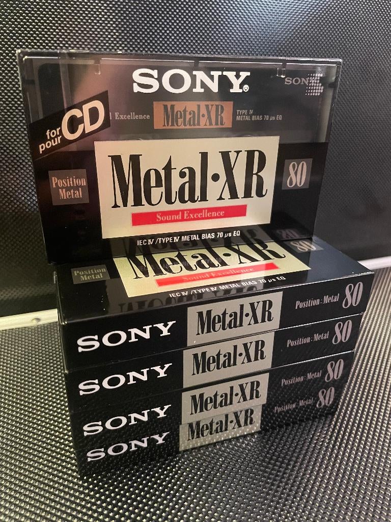 SET 5x SONY METAL-XR 80 Cassetteband Type IV - NOS - MINT, 2 t/m 25 bandjes, Overige genres, Ophalen of Verzenden, Nieuw in verpakking