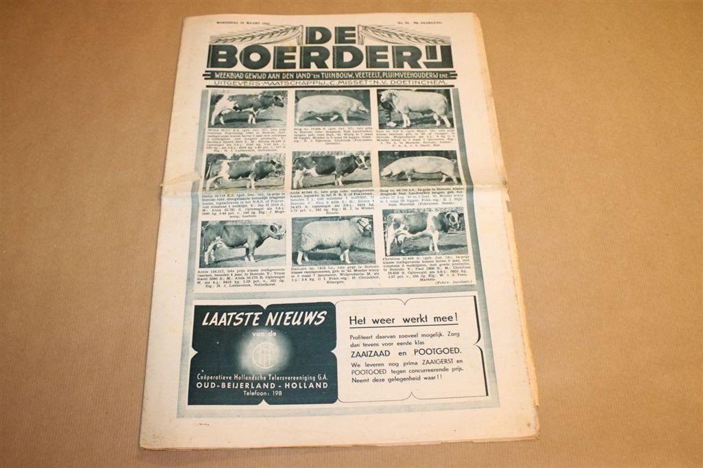 Magazine - De Boerderij - 1943 !!, Verzamelen, Tijdschriften, Kranten en Knipsels, Knipsel(s), 1940 tot 1960, Ophalen of Verzenden