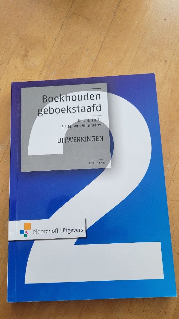 Zgan HBO studieboek: Boekhouden geboekstaafd 2, uitwerkingen, Ophalen of Verzenden, Alpha, Zo goed als nieuw, HBO