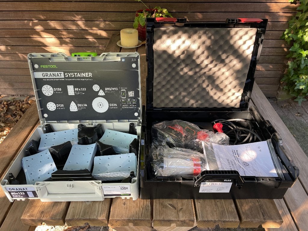FLEX OSE 2-80 EC  Set + Festool Granat Systainer, Ophalen of Verzenden, Nieuw, Minder dan 600 watt, Vlakschuurmachine