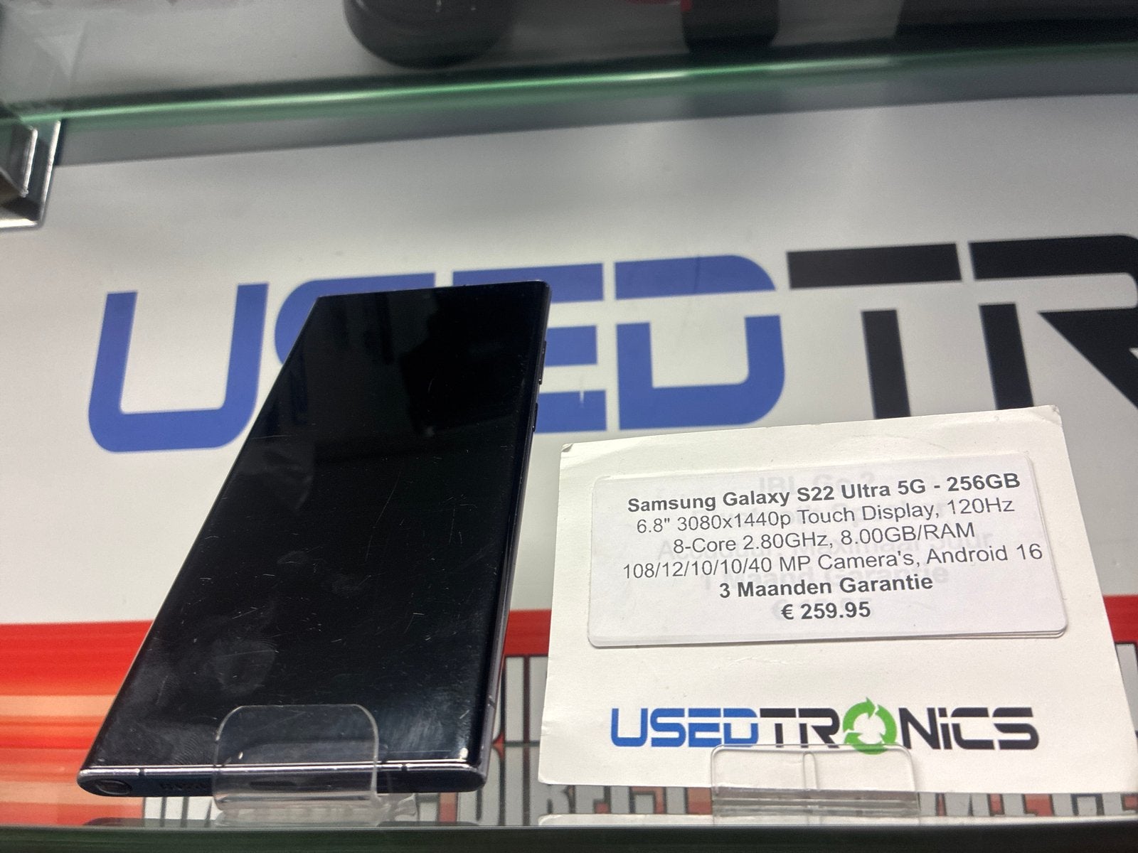 Samsung Galaxy S22 Ultra 5G - 256GB Zwart, Gebruikt, Zwart, Touchscreen, Ophalen of Verzenden