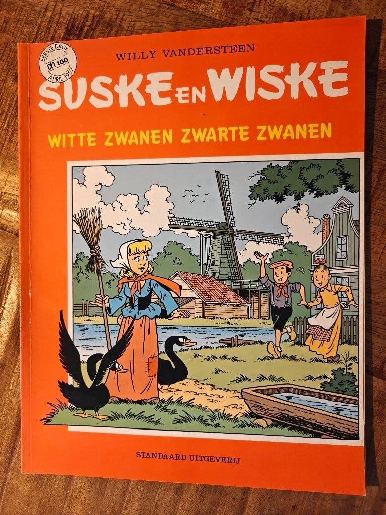 Suske en Wiske Witte zwanen Zwarte zwanen AH100 1987 1e druk, Willy Vandersteen, Eén stripboek, Ophalen of Verzenden, Zo goed als nieuw