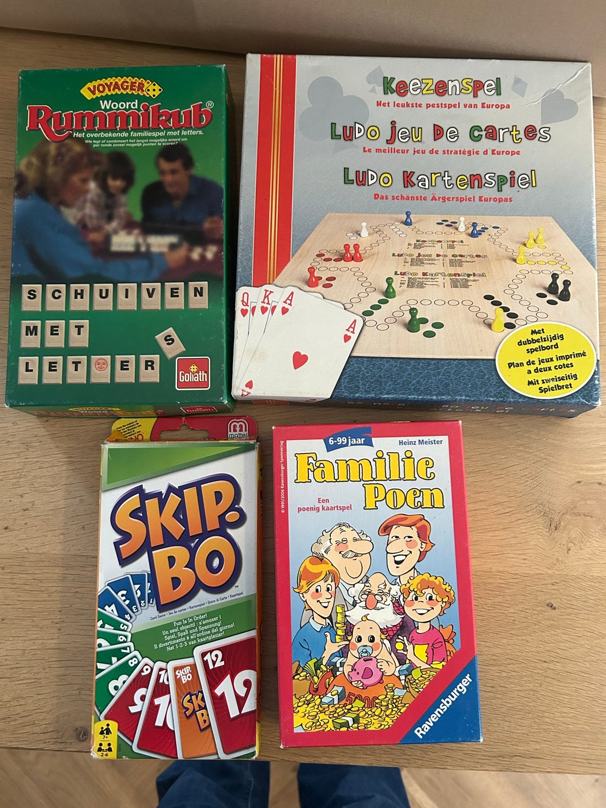 Bordspellen en kaartspellen: Rummikub, Keezenspel, Skip-Bo,, Hobby en Vrije tijd, Een of twee spelers, Ophalen, Gebruikt