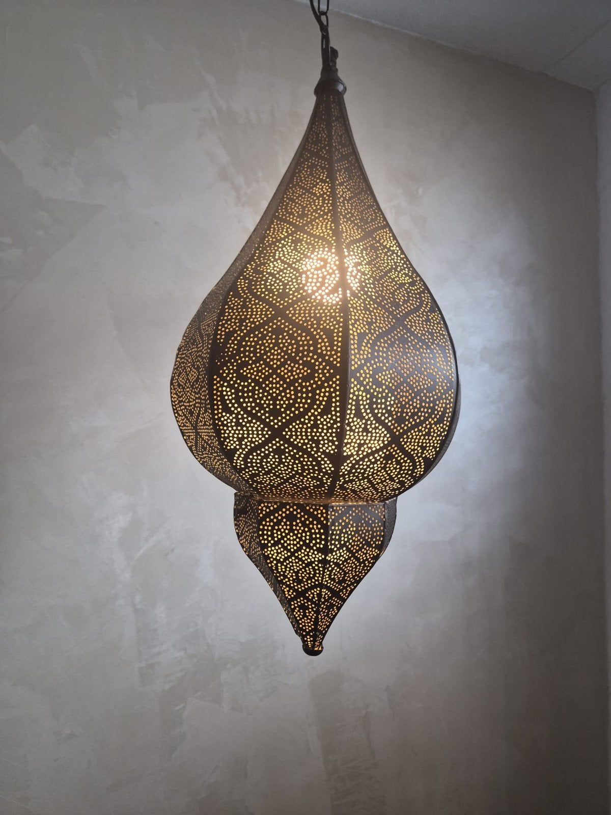 3 Zwarte Oriental Arabische Lampen met Goud, Ophalen, Minder dan 50 cm, Gebruikt, Minder dan 25 cm