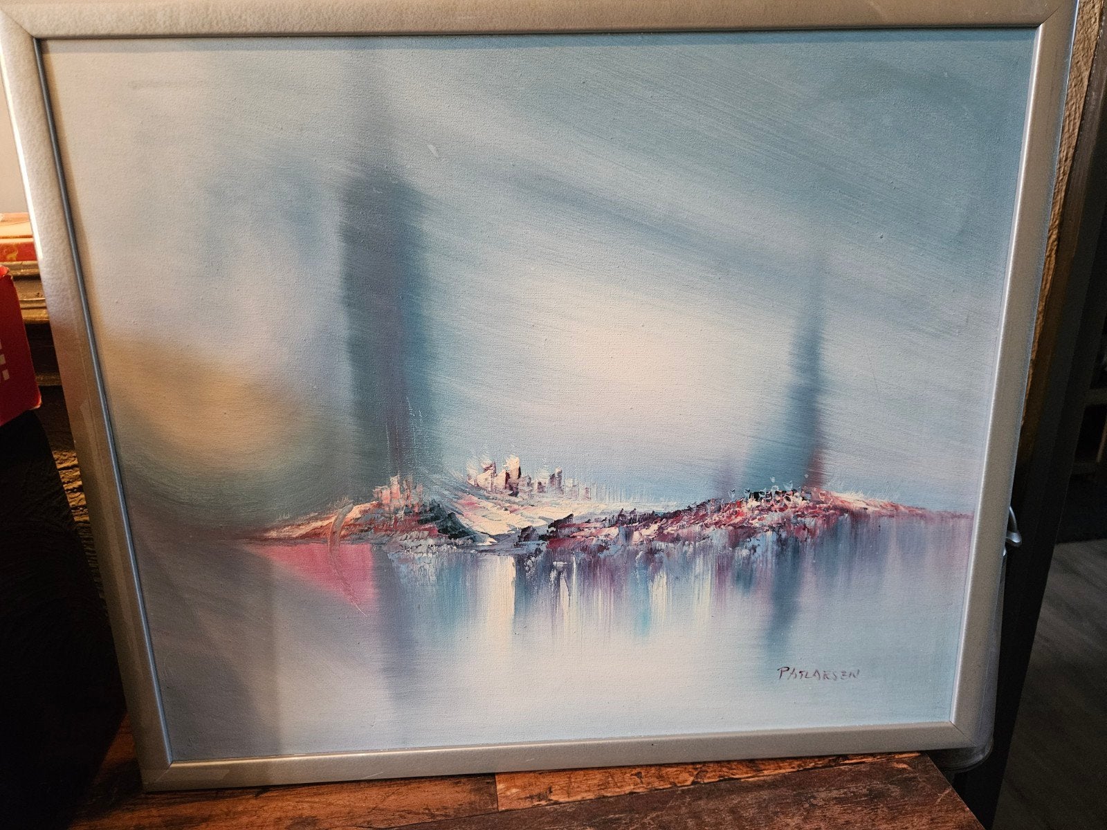 Abstract Schilderij Gesigneerd Pat Larsen, Ophalen of Verzenden