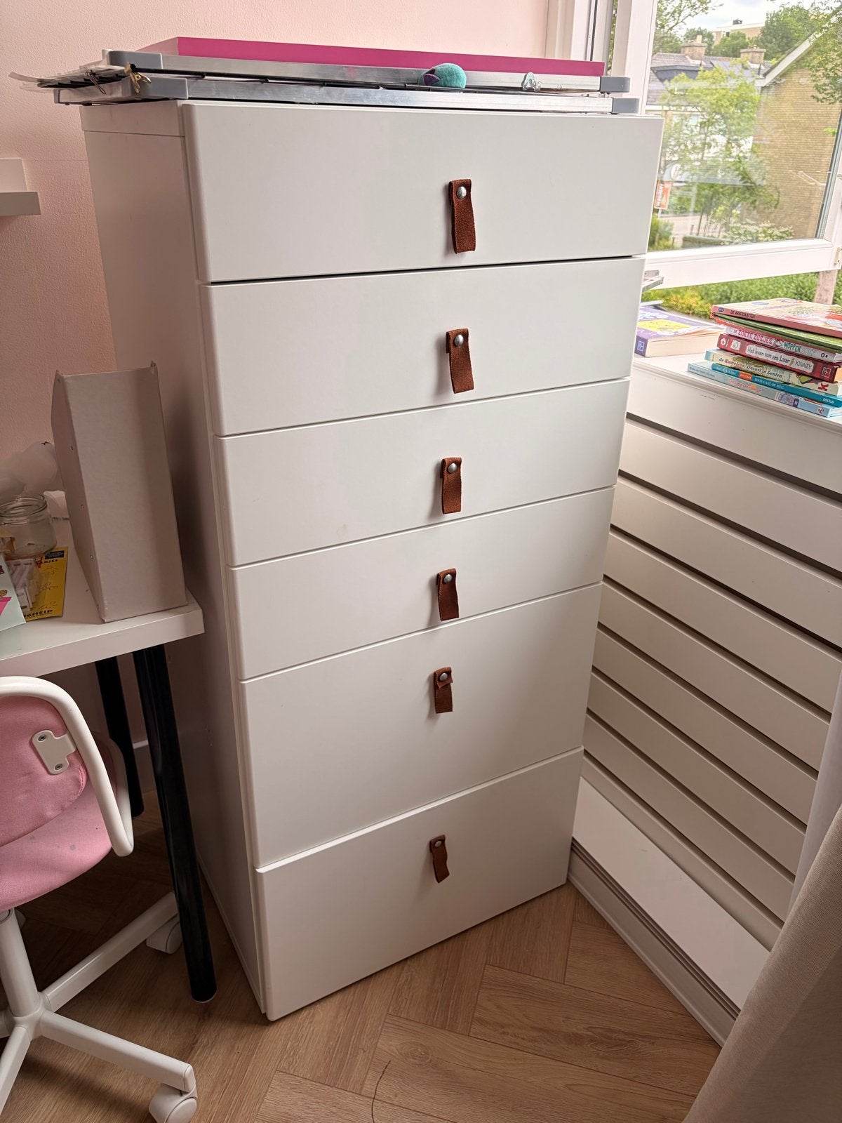 Witte ladekast met 6 lades - IKEA SMÅSTAD / PLATSA, Ophalen, Gebruikt, 5 laden of meer, 100 tot 150 cm