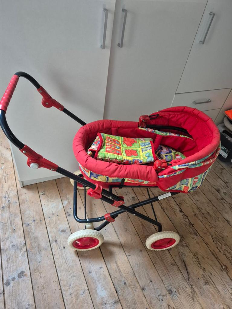 Vintage kinder poppenwagen met dierenprint, Ophalen, Gebruikt, Overige typen