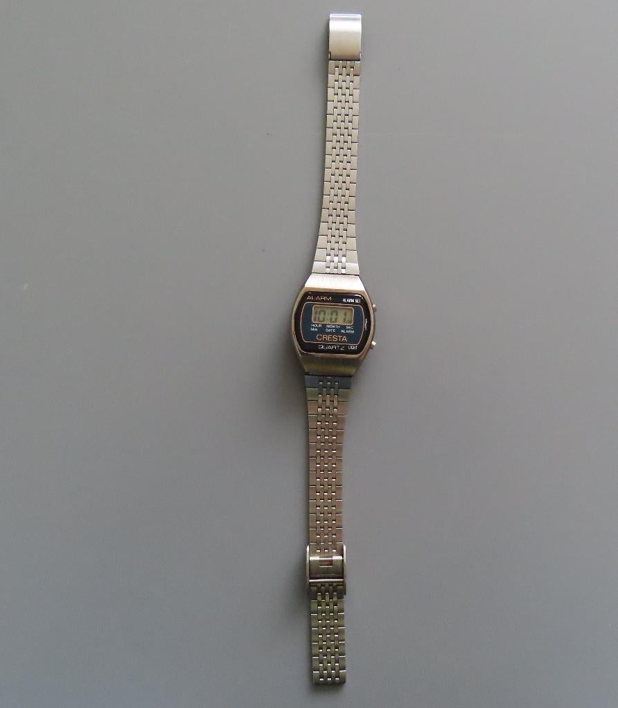 Vintage Crest Quartz horloge - jaren 70, nieuwe batterij, Overige merken, Staal, Staal, Polshorloge