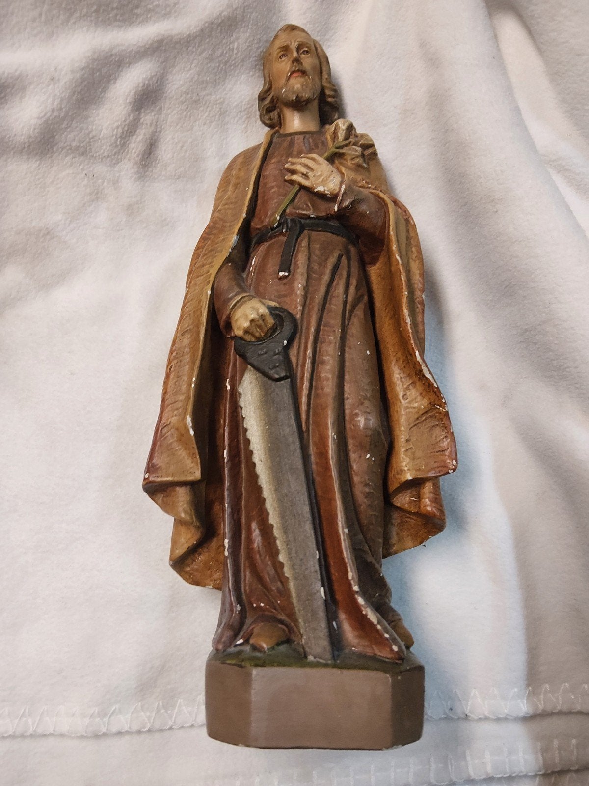 Vintage Gipsen Beeld Sint Jozef - begin 20e eeuw, Ophalen