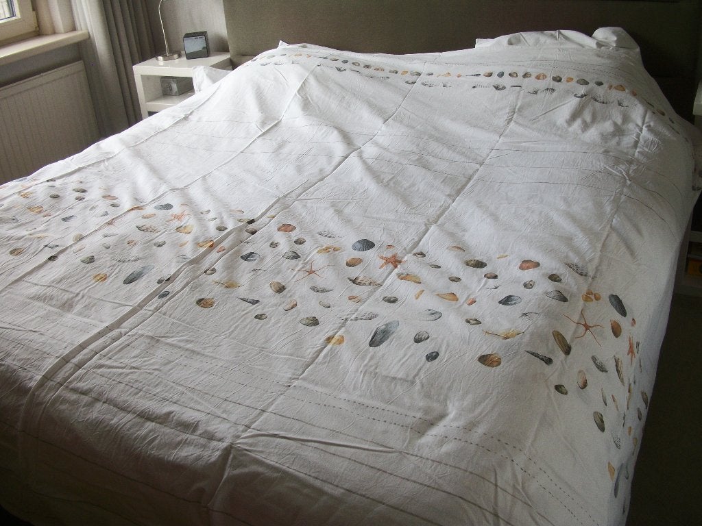 Dekbedovertrek Marjolein Bastin - Schelpen - 240 x 200  zgan, Huis en Inrichting, Slaapkamer | Beddengoed, Beige, Dekbedovertrek