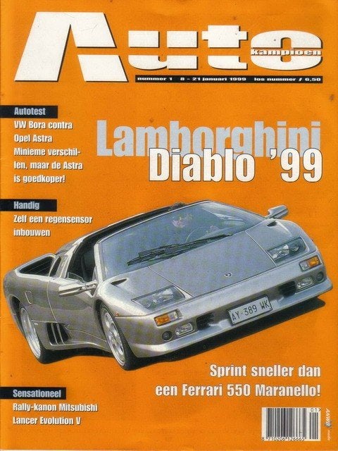 Autokampioen 1 1999 : Mitsubishi Lancer Evo5 - VW Bora 1.6, Ophalen of Verzenden, Gelezen, Algemeen