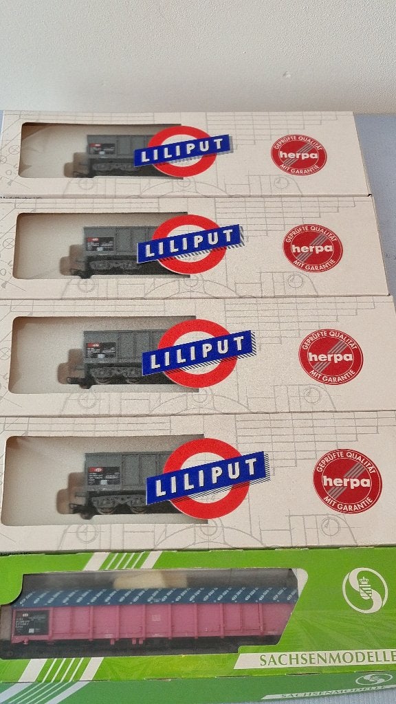 SBB open goederenwagens Liliput/Sachsenmodelle, Gelijkstroom, Verzenden, Liliput, Nieuw