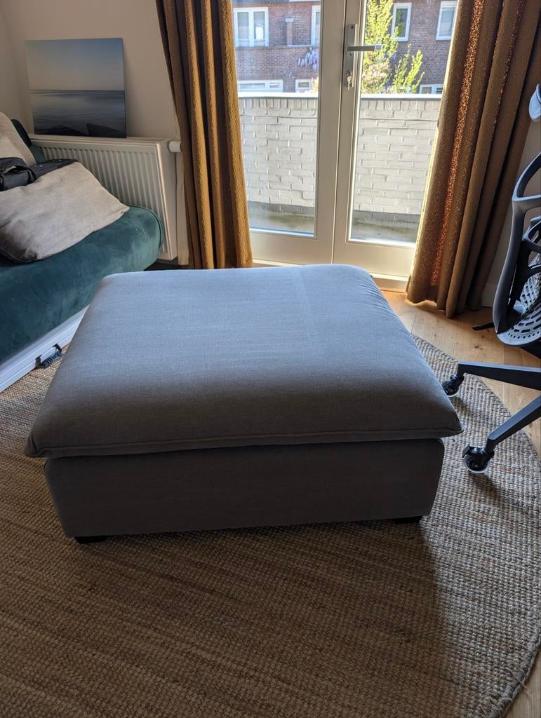 Sissy Boy Baron Hocker 90x100 naturel grijs, Huis en Inrichting, Banken | Voetenbanken en Poefen, Ophalen, 75 tot 100 cm, Zo goed als nieuw