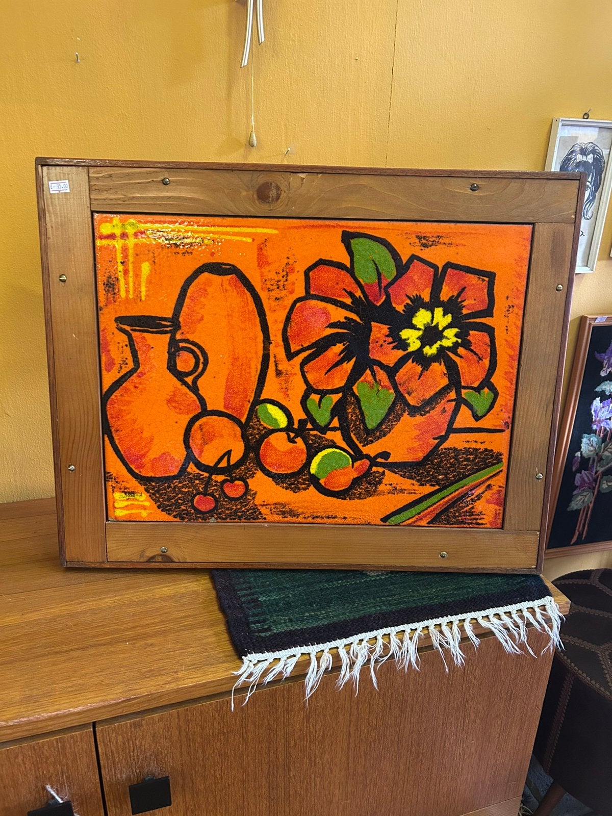 Vintage jaren 70 keramieken bloemen lijst, Ophalen, ?, Zo goed als nieuw, ?