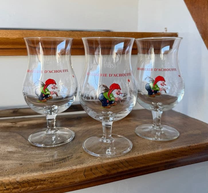 3x La chouffe bierglas 0,33L, Ophalen of Verzenden, Zo goed als nieuw, Glas of Glazen, Overige merken