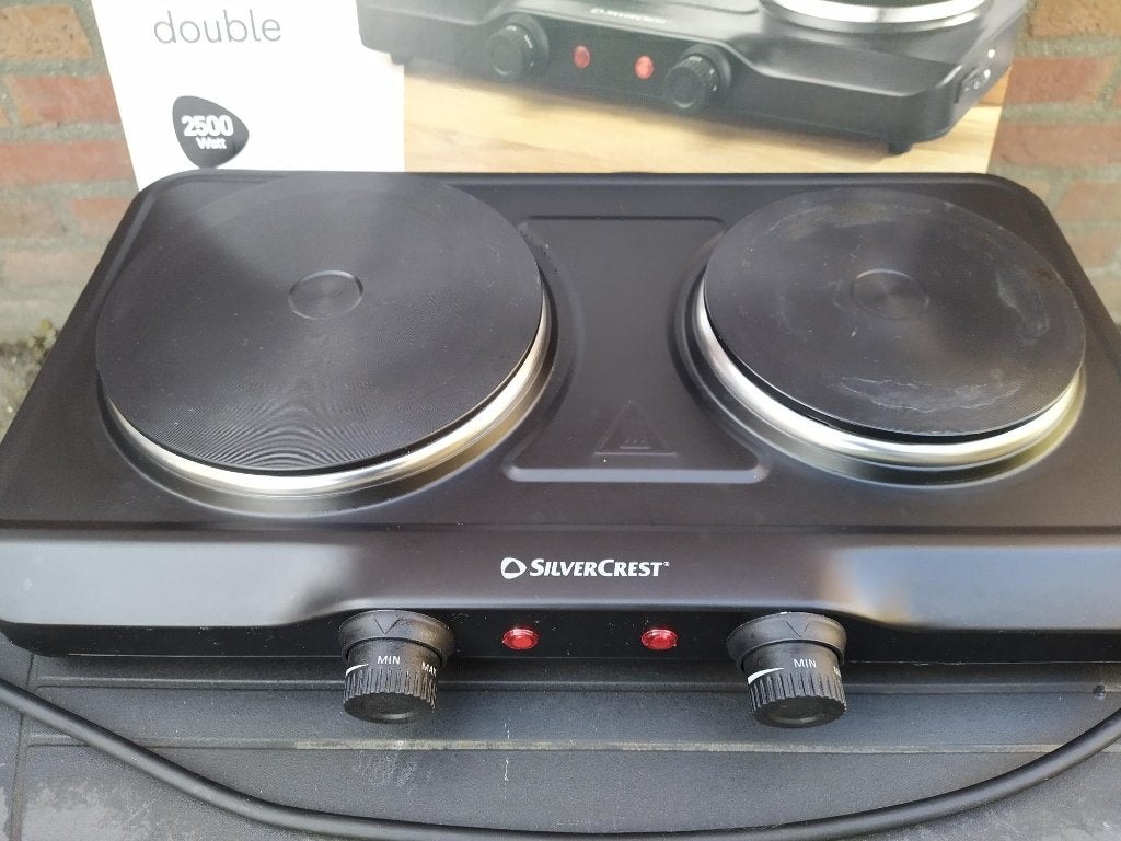 Elektronische kookplaat met 2 kookzones, Witgoed en Apparatuur, Ophalen, 3 kookzones of minder, Zo goed als nieuw, Vrijstaand
