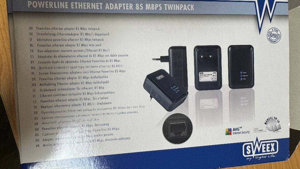 Sweex Powerline Ethernet Adapter 85 Mbps Twinpack., Computers en Software, Sweex, Onbekend, Nieuw, Onbekend