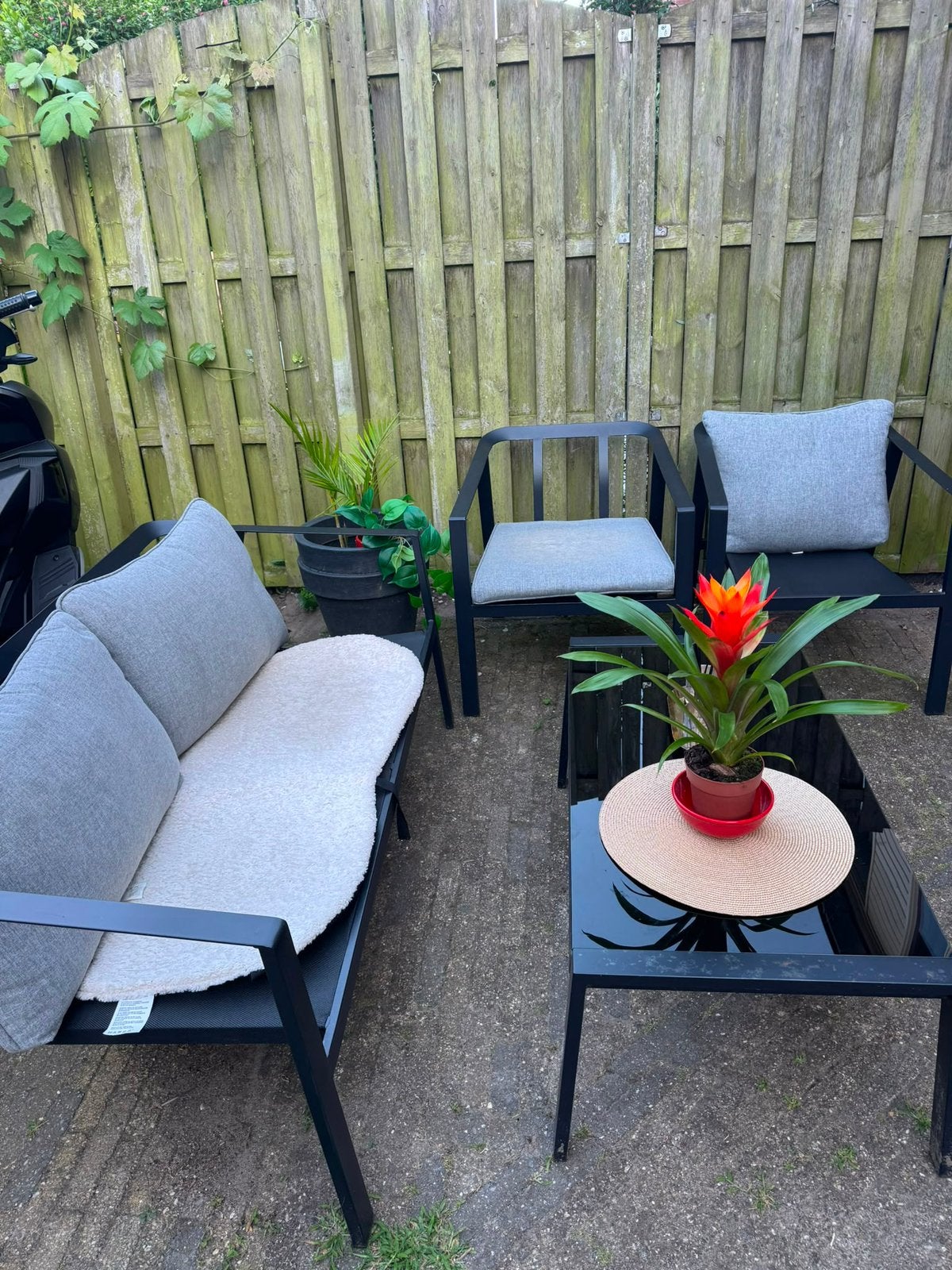 Tuinset zwart, Tuin en Terras, Ophalen of Verzenden, Zo goed als nieuw, Kunststof, Bank