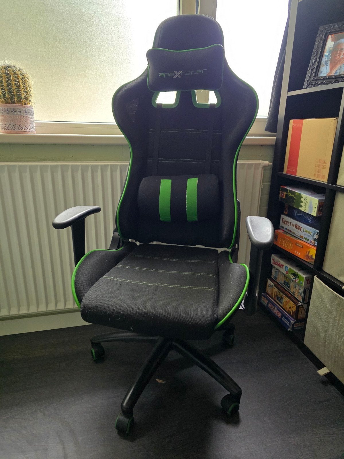 Gaming bureaustoel - Zwart/Groen, Ophalen, Gaming bureaustoel, Gebruikt, Zwart
