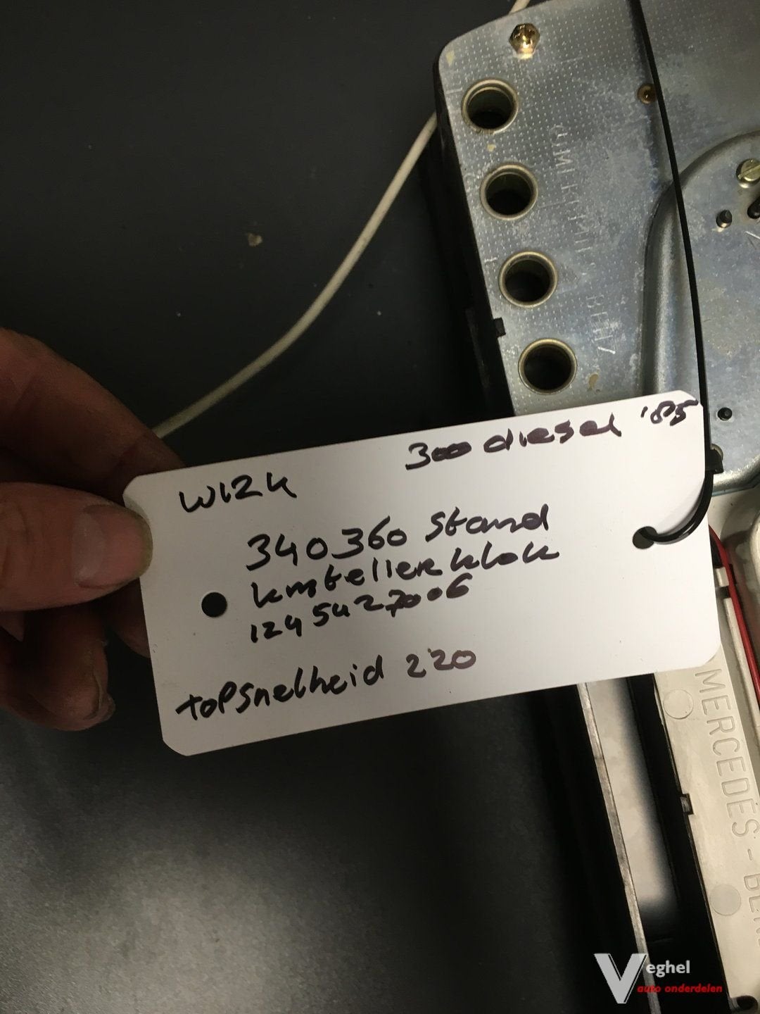 Mercedes W124 1985     3.0 Diesel   124 542 7006   Km Teller, Gebruikt, -, -, Ophalen of Verzenden