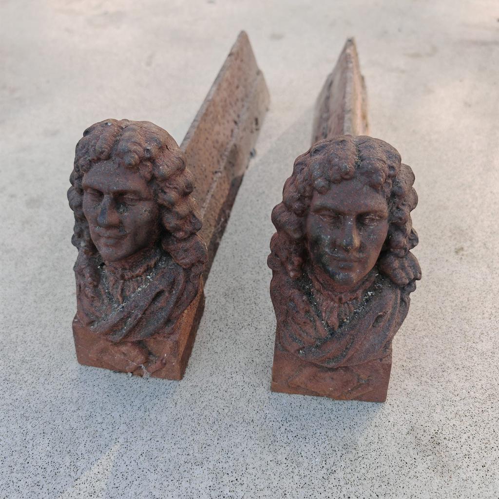 Antieke Haardbokken met Gezicht, Ophalen, Gebruikt, Vrijstaande haard, Houthaard