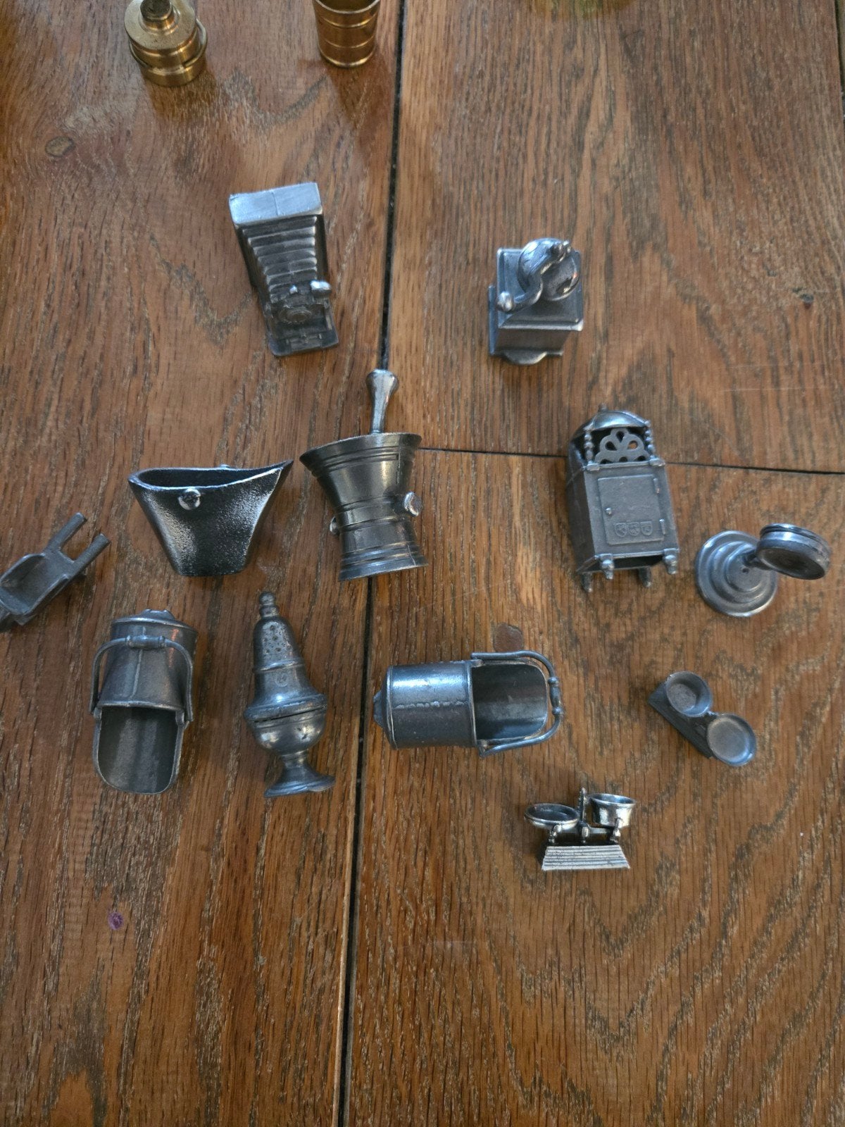 Verzameling van  antieke miniaturen Tin en Messing, Ophalen of Verzenden