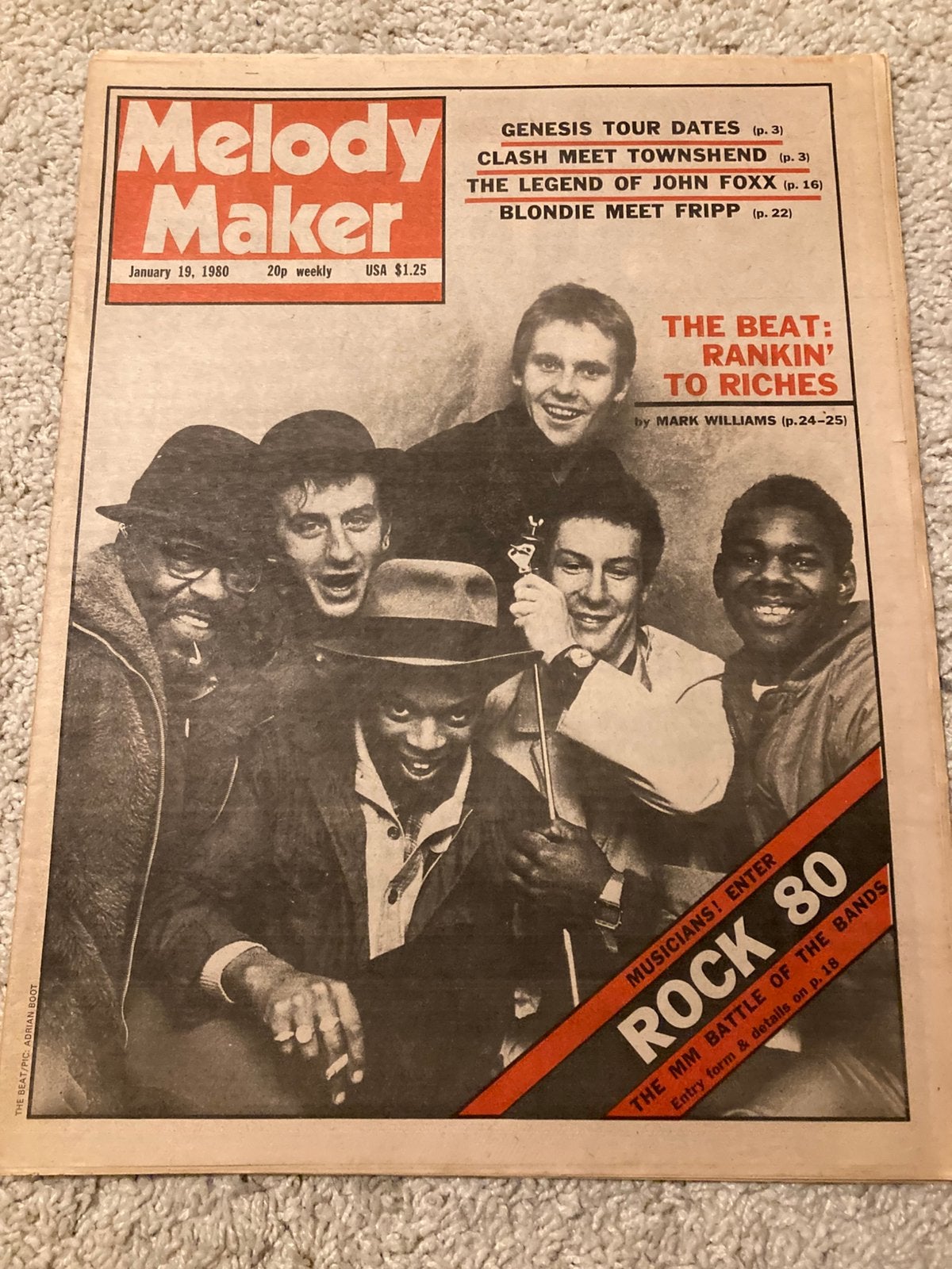 MELODY MAKER 1980 THE BEAT John Foxx CAMEL Crass ALEX HARVE, Ophalen of Verzenden, Muziek, Film of Tv