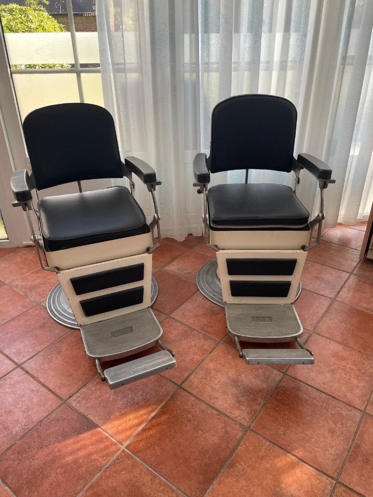 Kappersstoelen NIKE Vintage, Huis en Inrichting, Stoelen, Ophalen, Gebruikt, Twee, Zwart