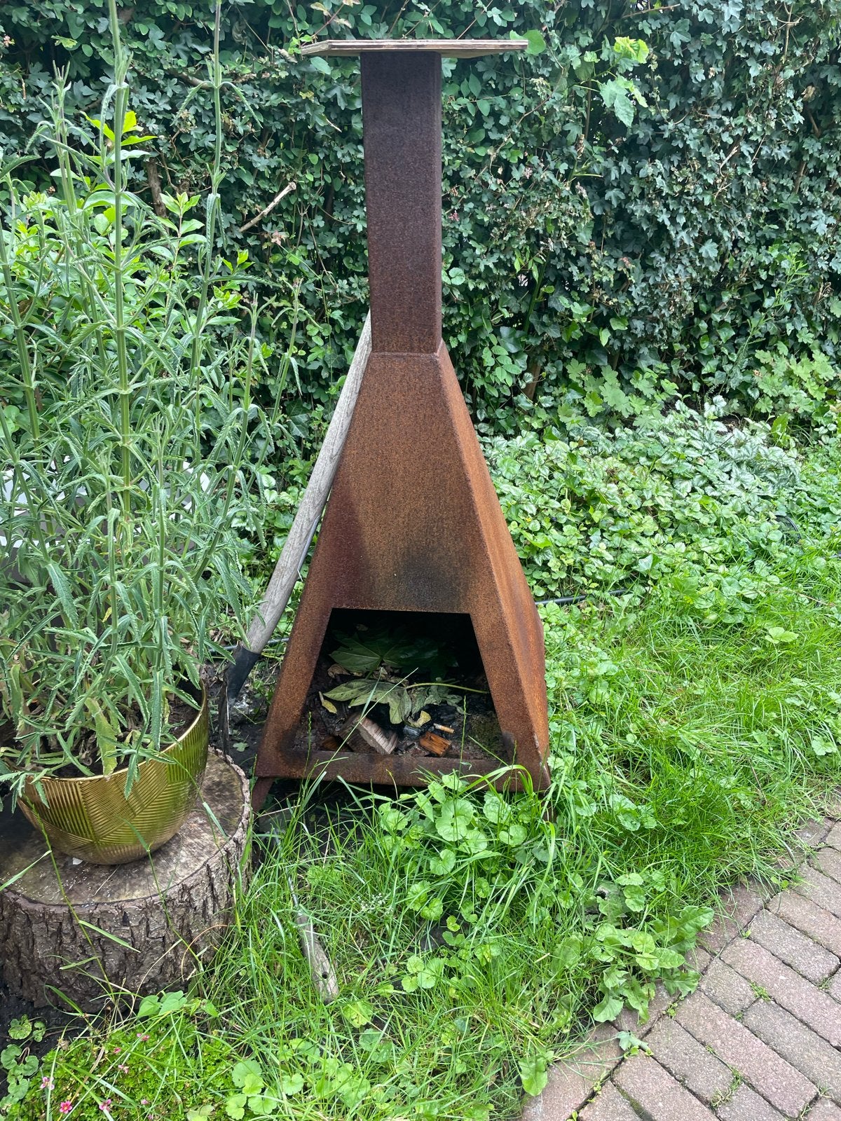 Rustieke tuinhaard van Cortenstaal, Ophalen, Gebruikt, Vuurkorf
