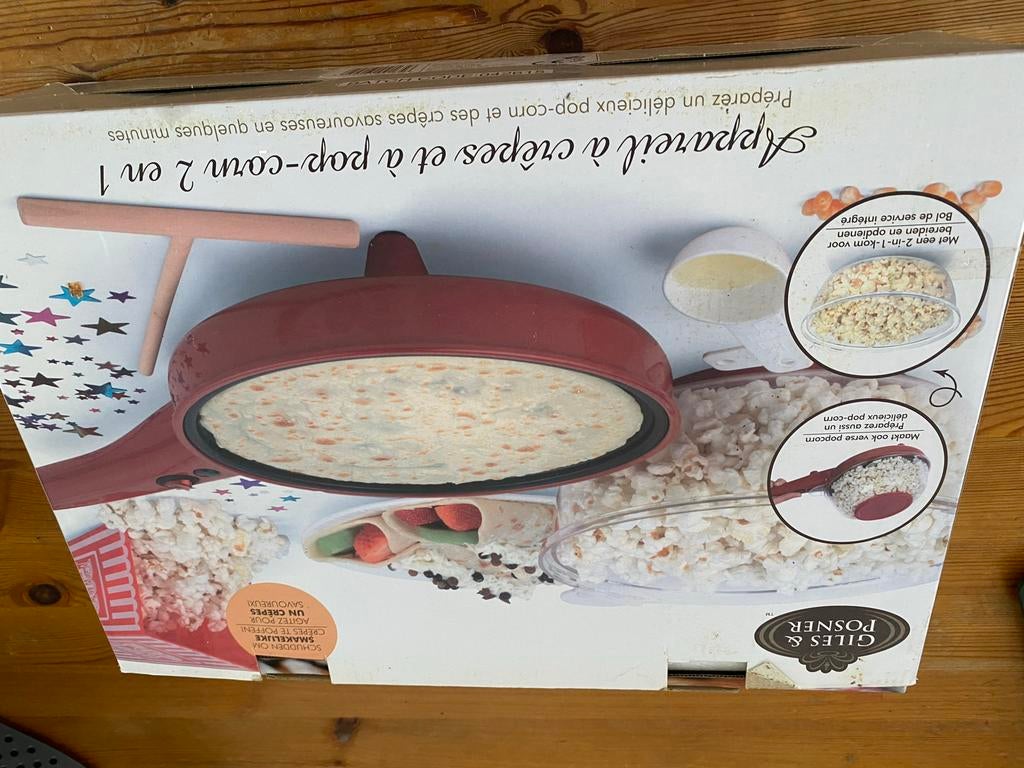 Pannenkoeken popcorn pan met deksel/schaal, Ophalen of Verzenden, Zo goed als nieuw, 4 t/m 7 personen