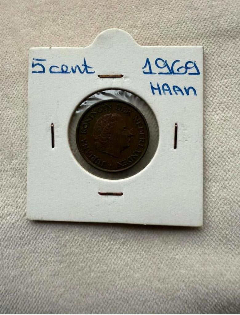 5 cent /Juliana  Haantje.  1969, Postzegels en Munten, Munten | Nederland, Ophalen of Verzenden, Koningin Juliana, 5 cent